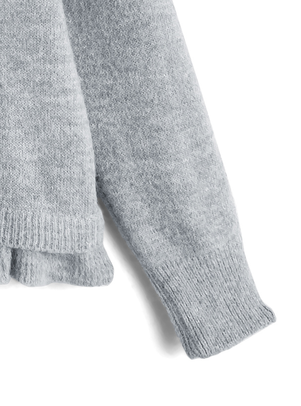 ステッチリボンフリルニットカーディガン