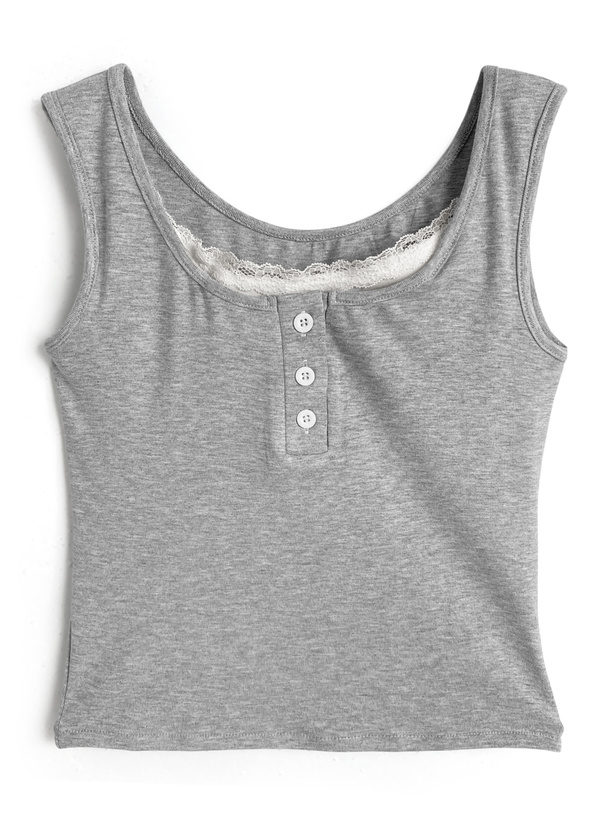 レースフリルレイヤード風タンクトップ