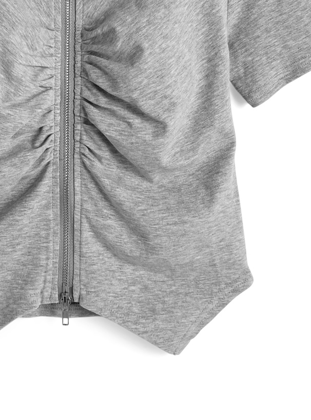 ギャザーダブルジップトップス