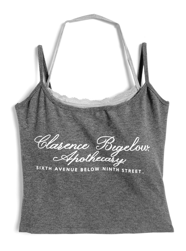 カップ付きホルターネックレイヤード風キャミソール