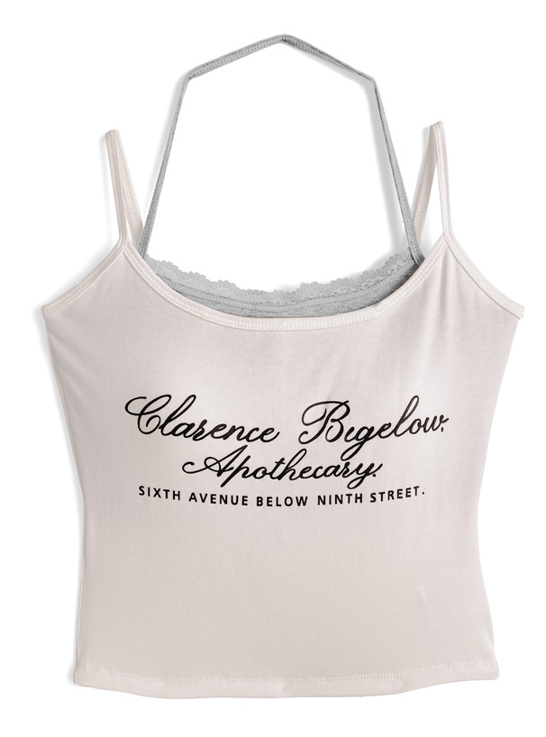 カップ付きホルターネックレイヤード風キャミソール