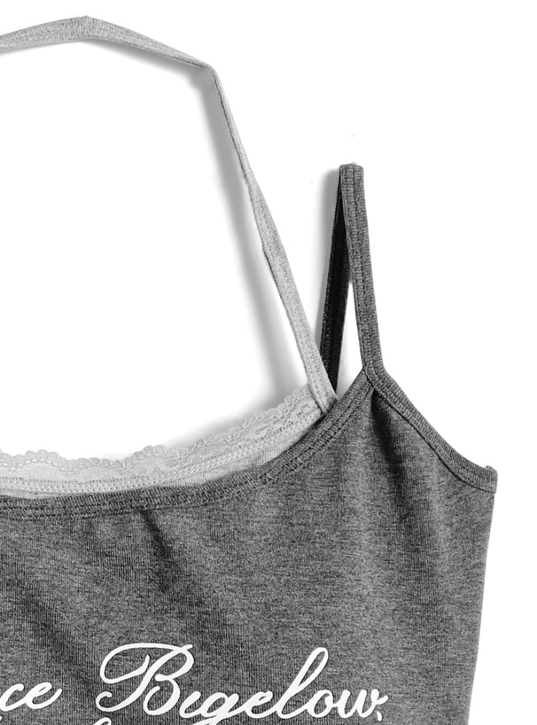 カップ付きホルターネックレイヤード風キャミソール