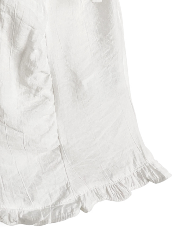 オフショルダーフリルリボンダブルジップトップス