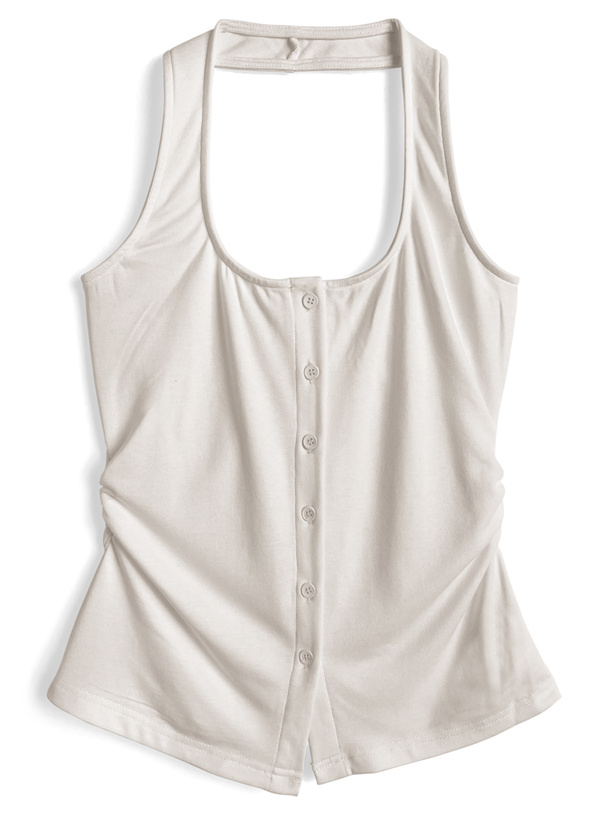 タイ付きホルターネックタンクトップ