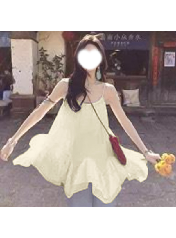 フリルヘムラインキャミソールチュニック