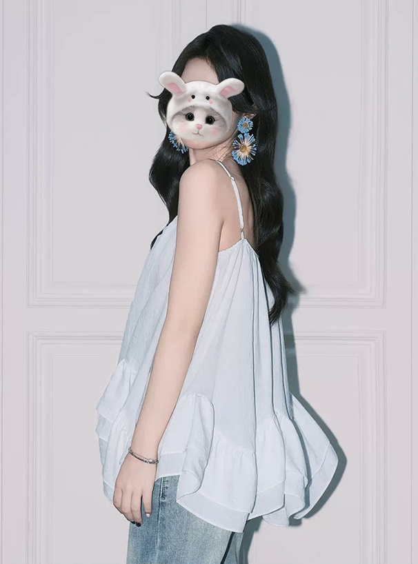 フリルヘムラインキャミソールチュニック