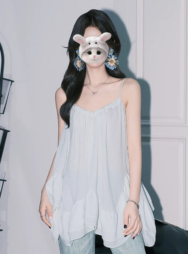 フリルヘムラインキャミソールチュニック