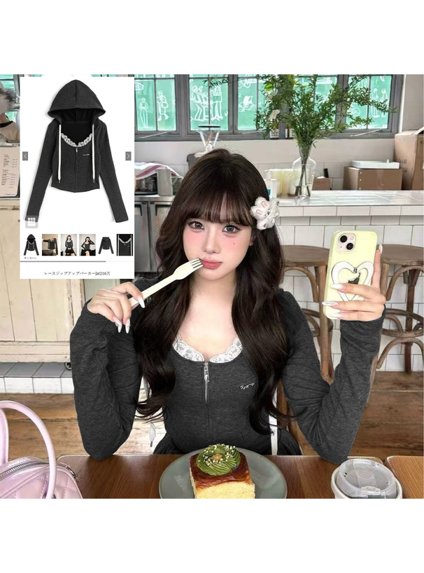 レディース ファッションパレード　シーバーガー/コレクション バックキャラ×ゆるストリート》レディース 裏起毛 ジップパーカー[品番