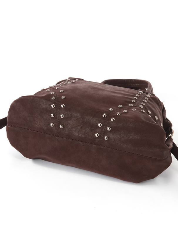 スタッズレザーボストンバッグ