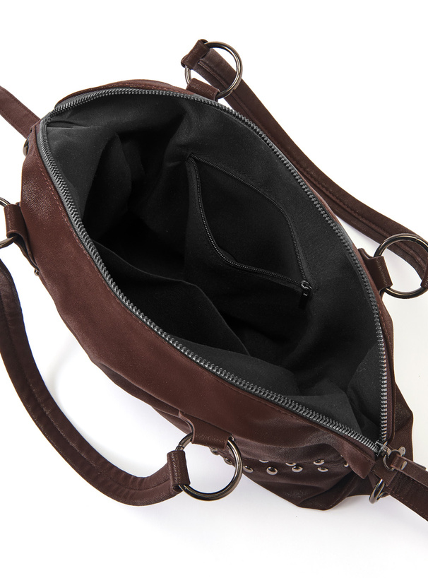 スタッズレザーボストンバッグ