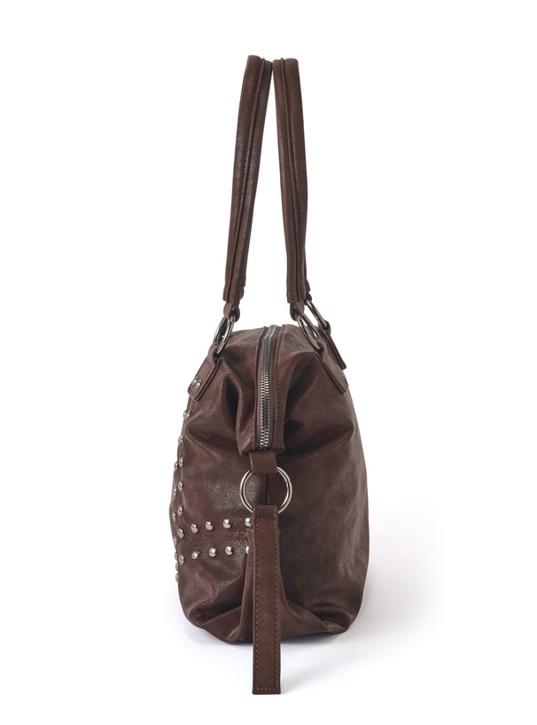 スタッズレザーボストンバッグ