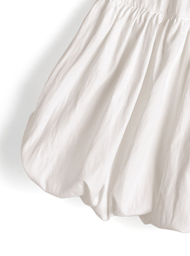 インパン裏地・ベルト付きバルーンミニスカート