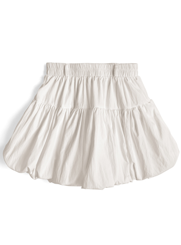 インパン裏地・ベルト付きバルーンミニスカート