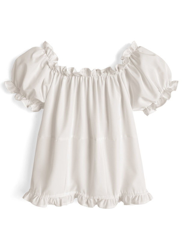 リボンギャザーフリルブラウス