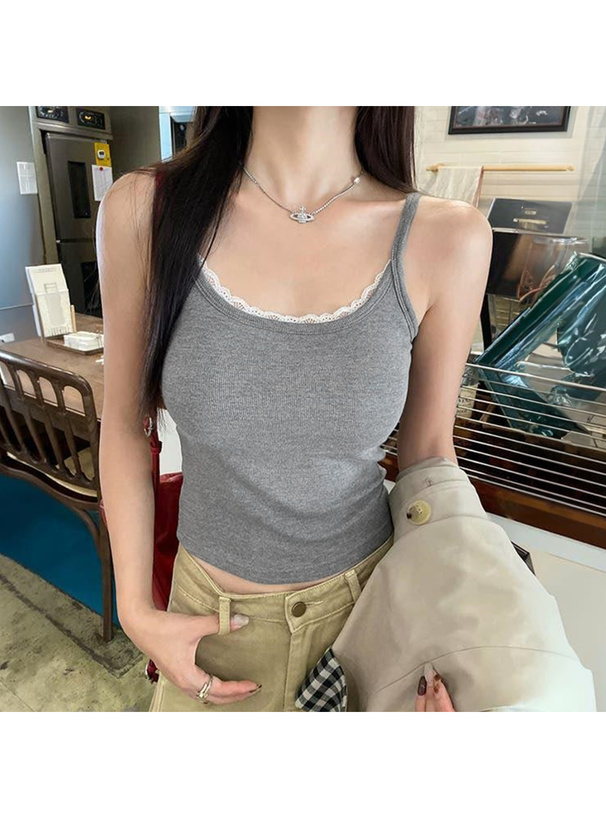 カップ付きレースキャミソール