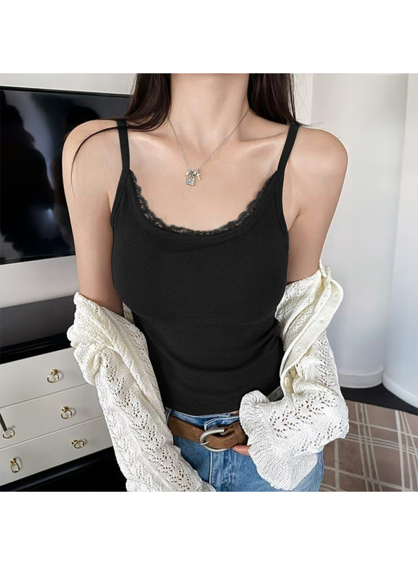 カップ付きレースキャミソール