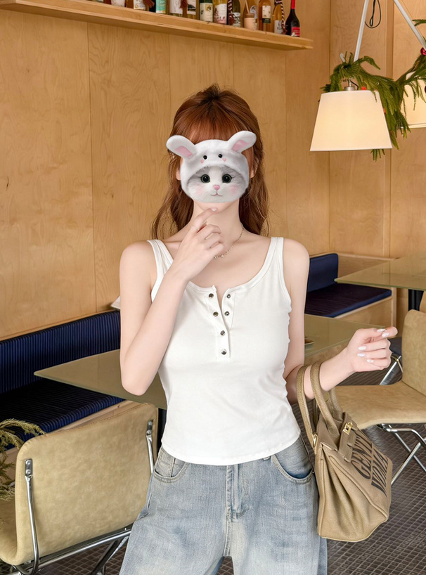 LGB ロング ヘンリーネック タンクトップ カップ付きヘンリーネック タンクトップ[at2688] | レディース