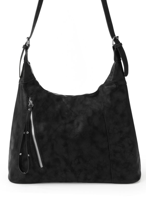 レザージップショルダーバッグ