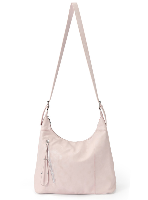 レザージップショルダーバッグ