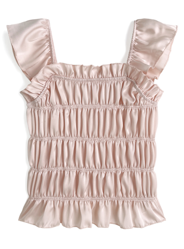 シャーリングフリルキャミソールトップス