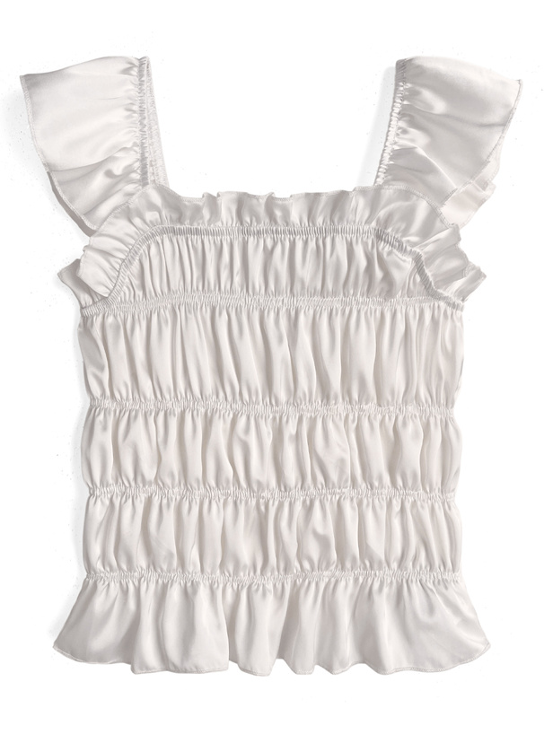 シャーリングフリルキャミソールトップス