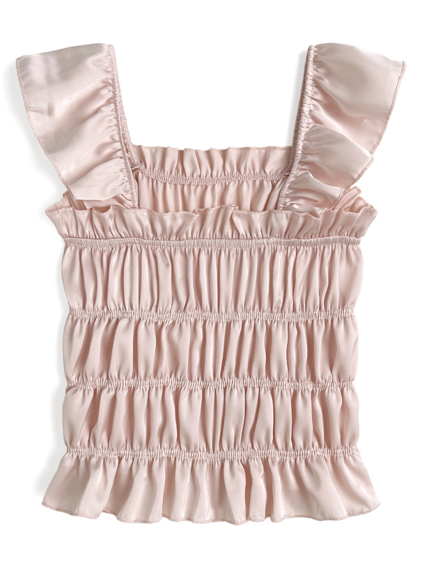 シャーリングフリルキャミソールトップス