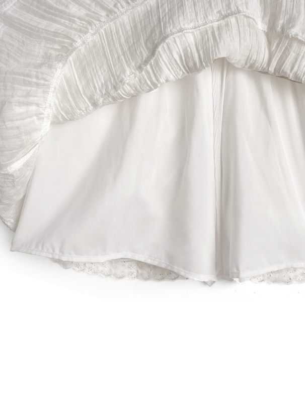インパン付きダブルリボンレースティアードミニスカート