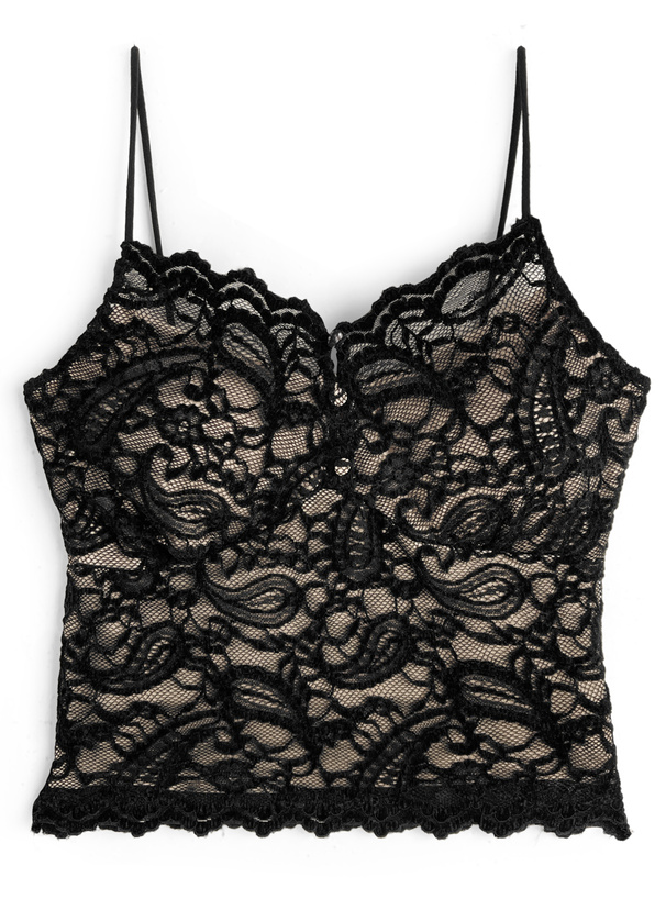 カップ付きレースキャミソール
