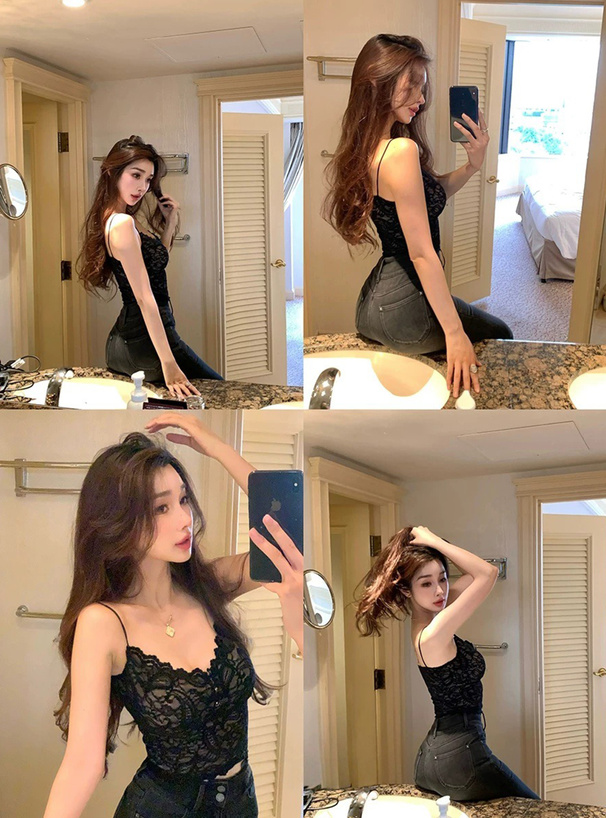 カップ付きレースキャミソール