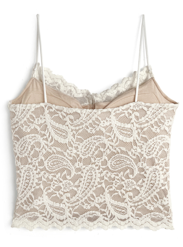 カップ付きレースキャミソール