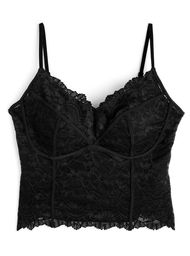 カップ付きフラワーレースキャミソール