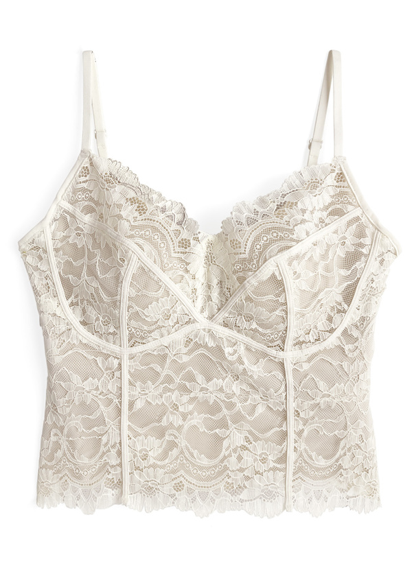 カップ付きフラワーレースキャミソール