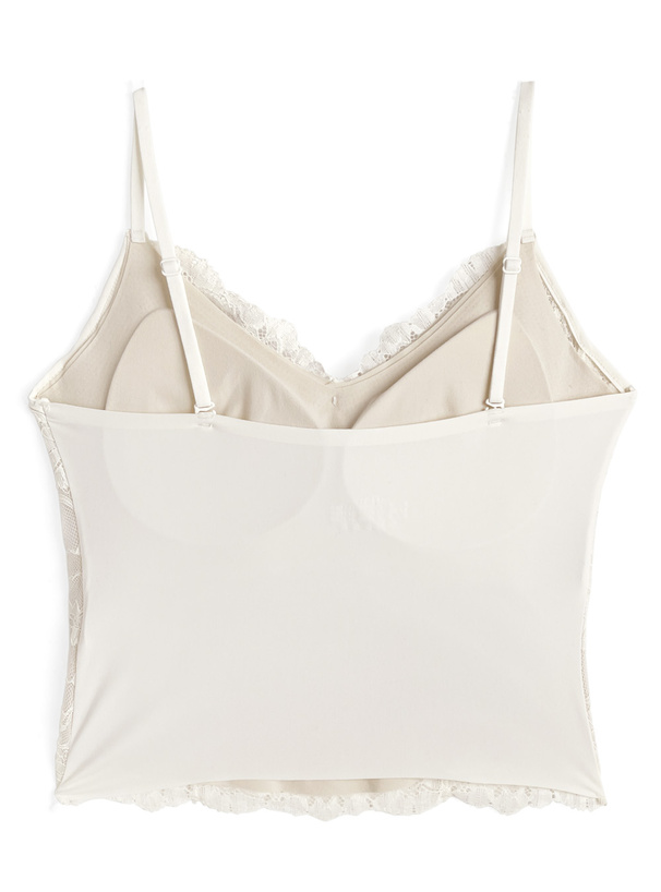 カップ付きフラワーレースキャミソール