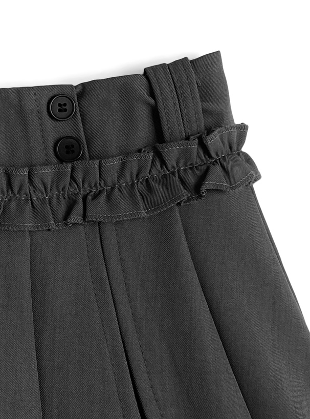 フリルラインプリーツスリットミニスカートパンツ