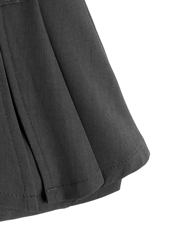 フリルラインプリーツスリットミニスカートパンツ