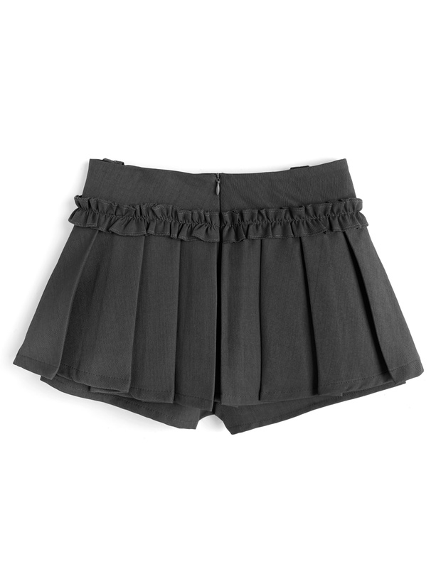 フリルラインプリーツスリットミニスカートパンツ