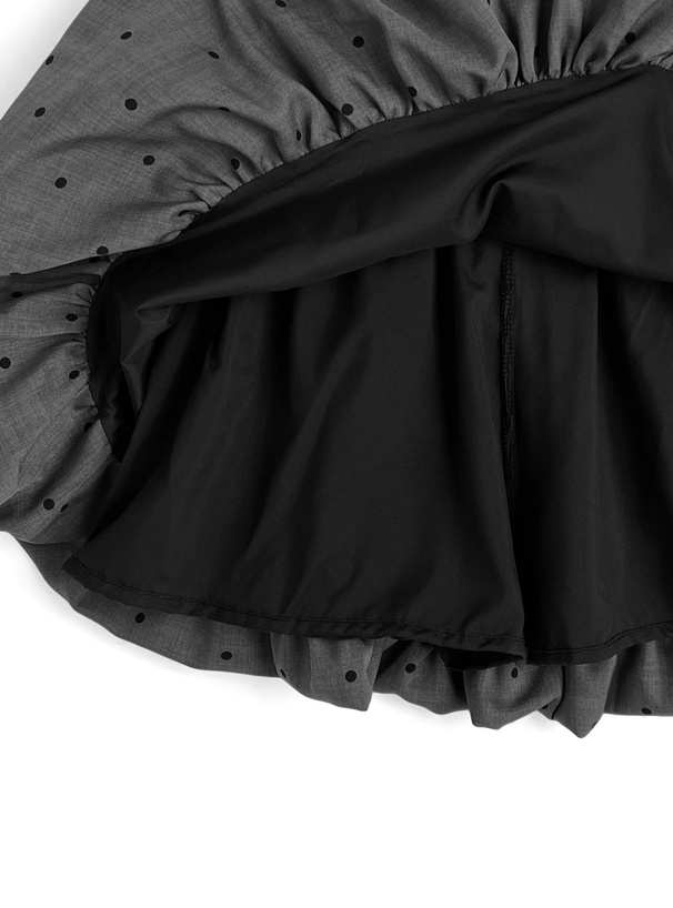 インパン・ベルト付きドット柄バルーンミニスカート