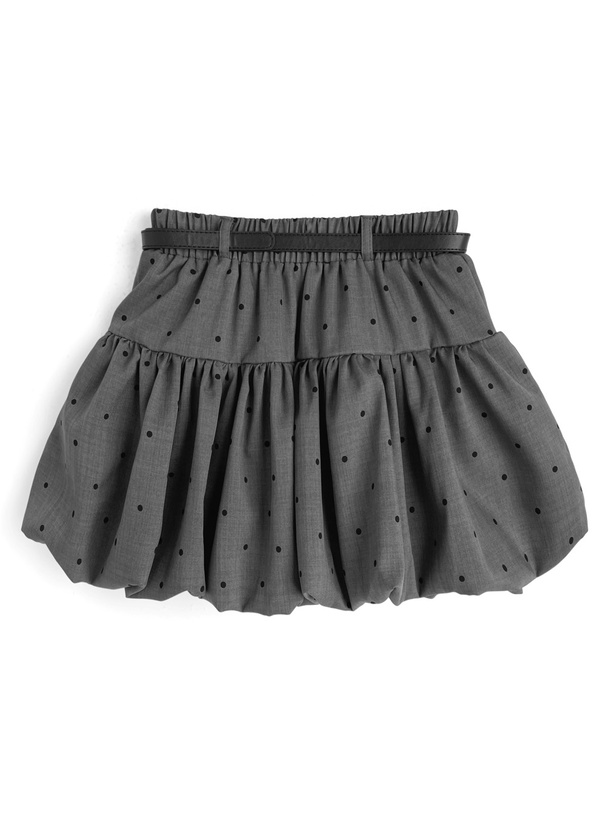 インパン・ベルト付きドット柄バルーンミニスカート