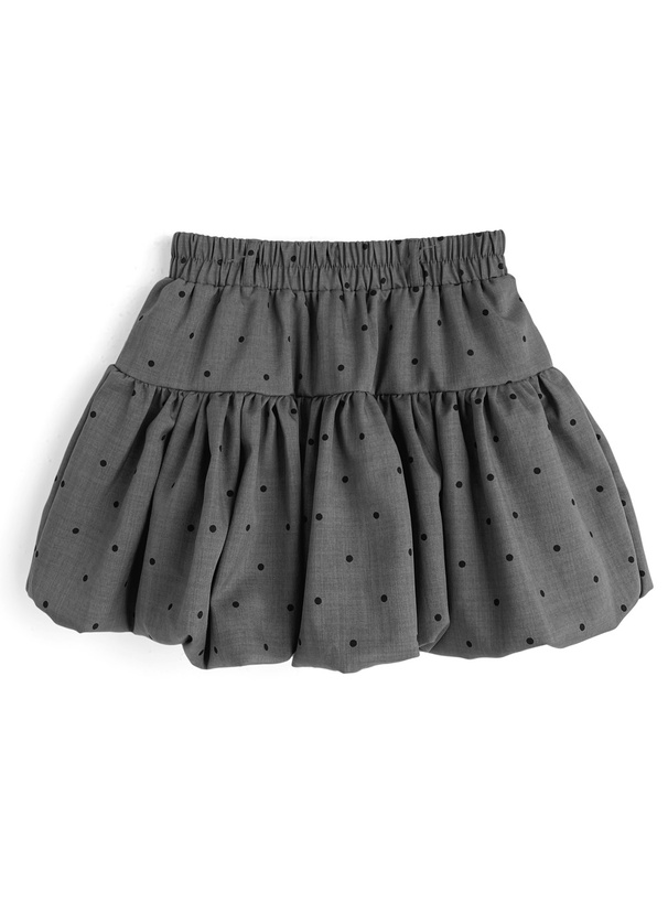 インパン・ベルト付きドット柄バルーンミニスカート