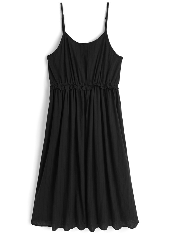 ウエストフリルキャミソールロングワンピース