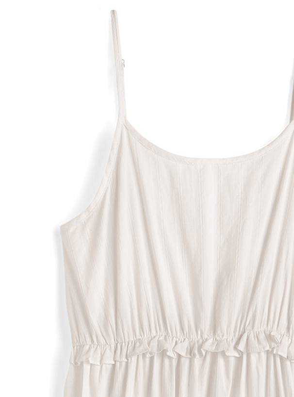 ウエストフリルキャミソールロングワンピース