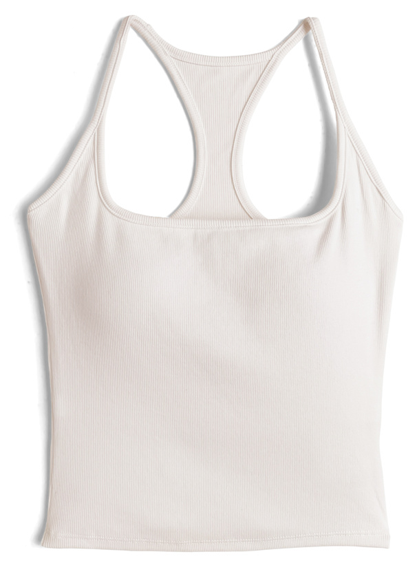 カップ付きリブタンクトップ