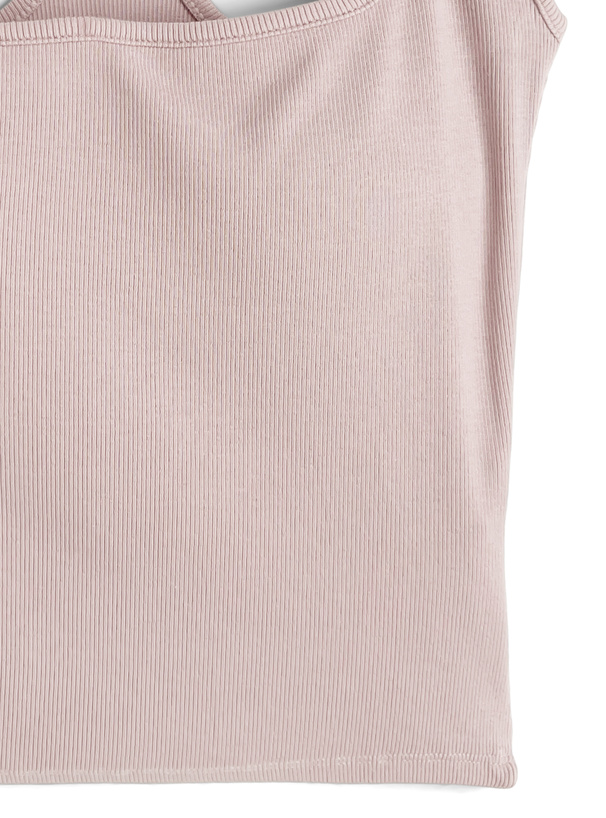 カップ付きリブタンクトップ