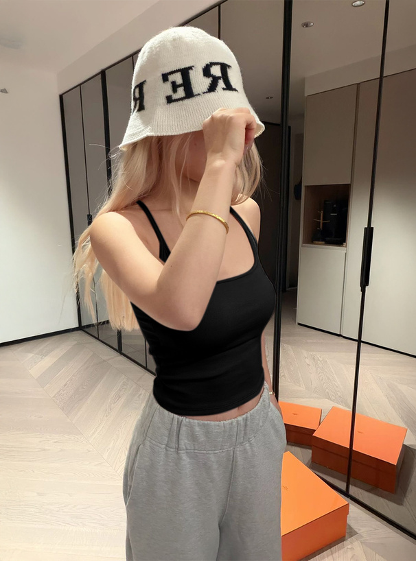 カップ付きリブタンクトップ