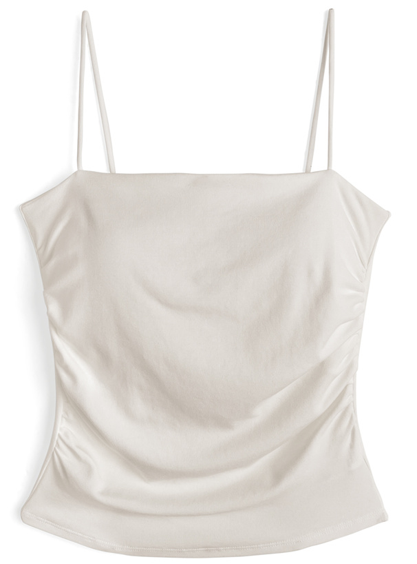 カップ付きサイドギャザーキャミソール