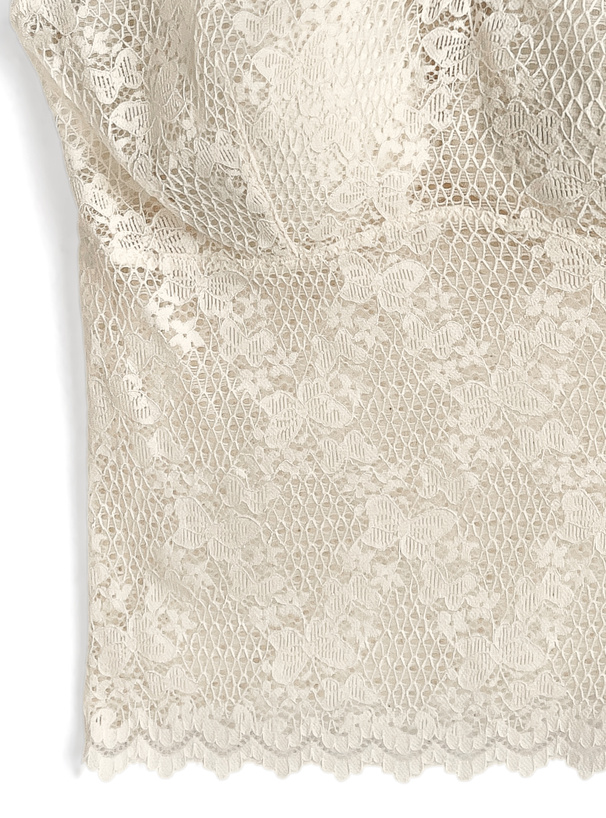 カップ付きバタフライ柄レースキャミソール