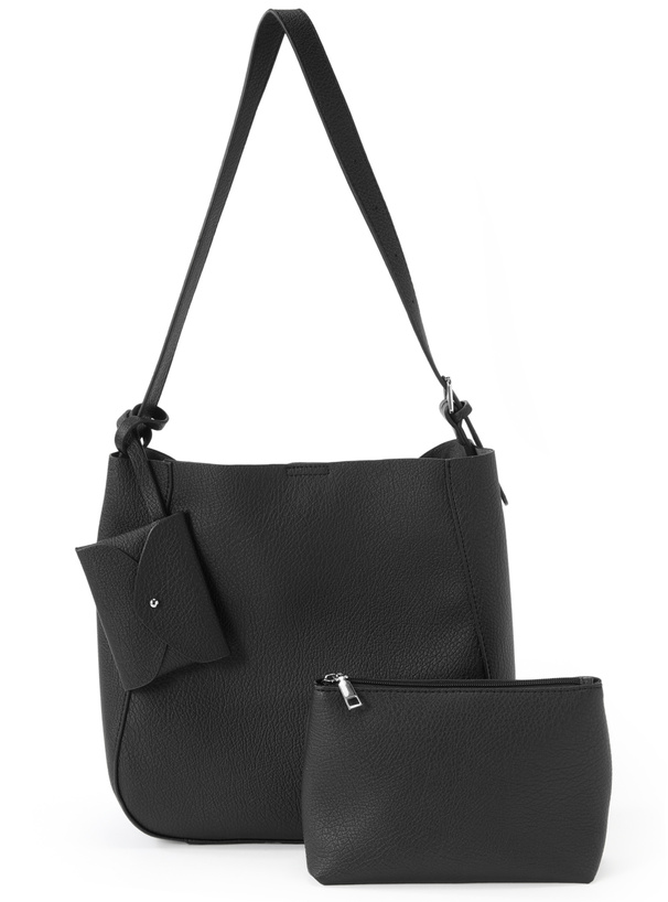 ポーチ付きレザーショルダーバッグ