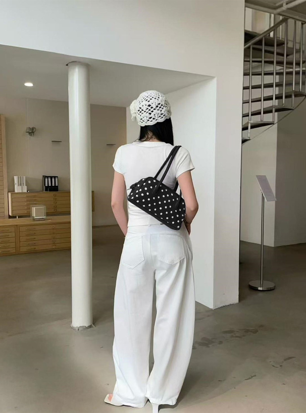 ドット柄ボストンバッグ