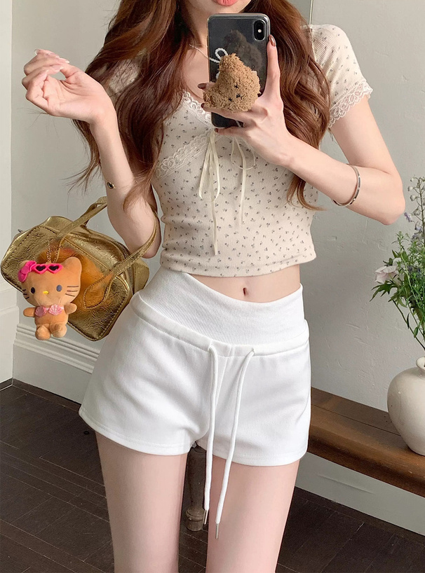 ウエストリブショートパンツ