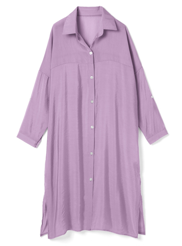 サイドスリットロングシャツ